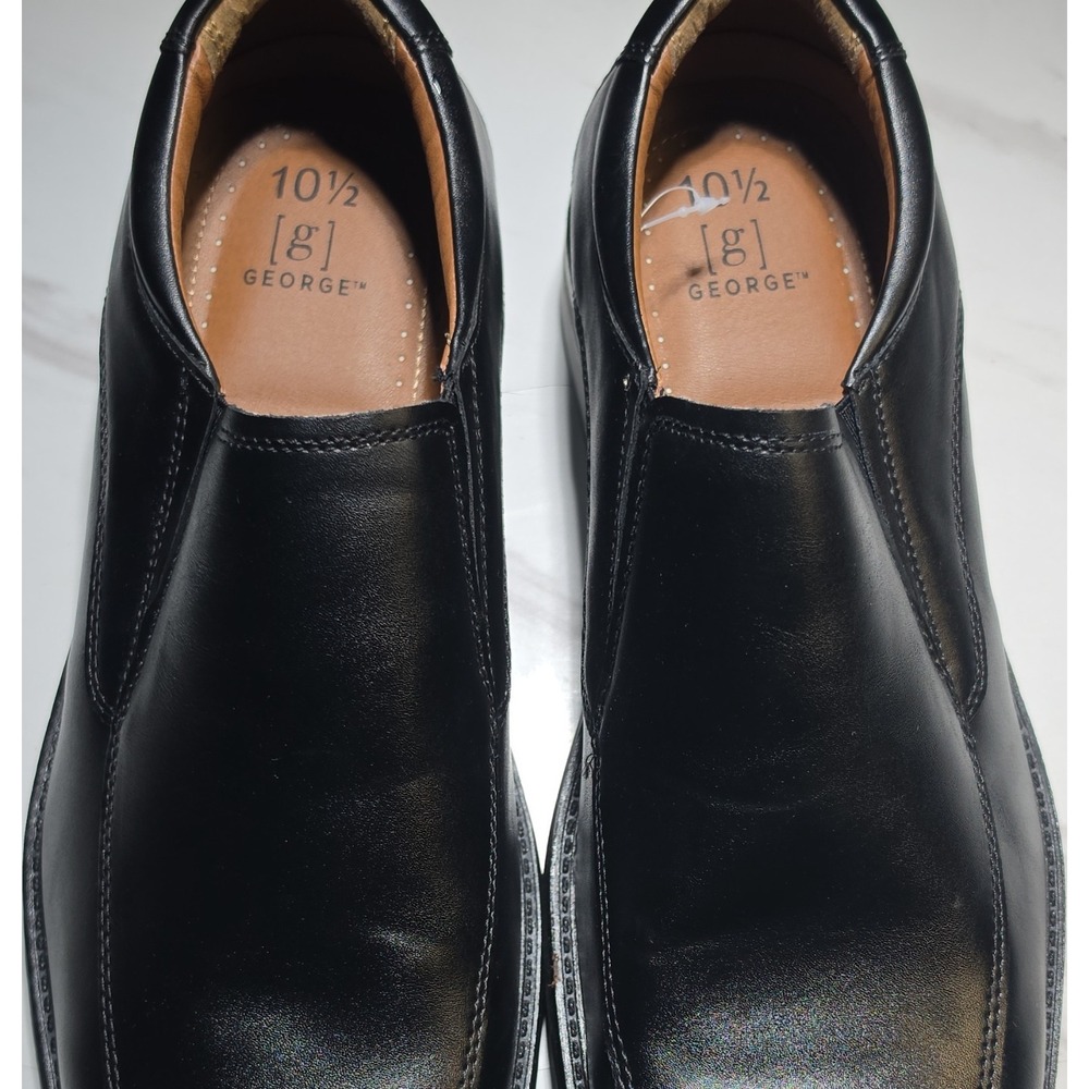 George Black Leather Loafer‎ Men's Slip On Dress Shoes Size 10.5